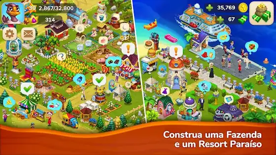 Cena de jogo de Farmington - Jogo de fazenda em Android