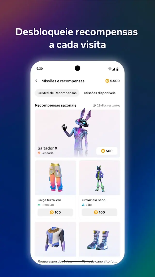 Cena de jogo de Meta Horizon em Android
