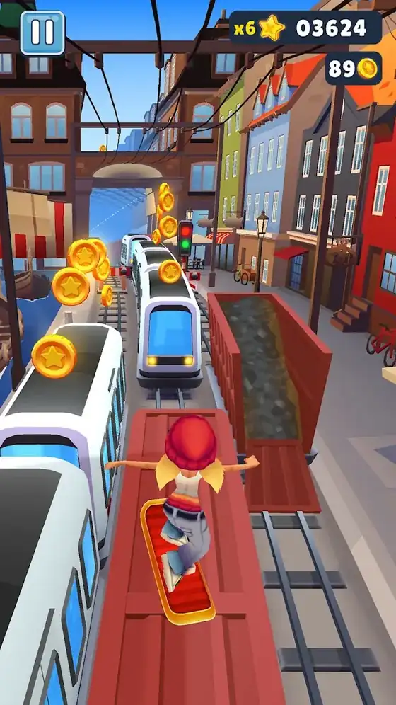 Cena de jogo de Subway Surfers em Android